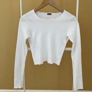 Brandy Melville White Cropped Top